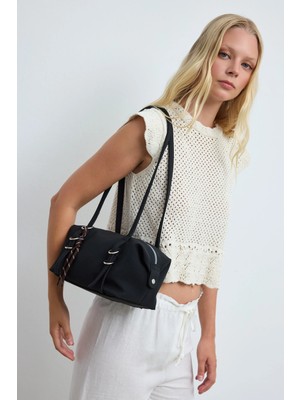 Shule Bags Gia Charmlı Oval Çanta Siyah