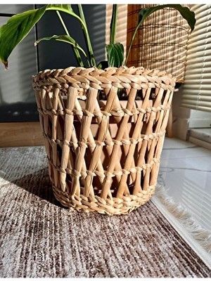 Lusenne Sepet: El Dokuması Bambu Dekoratif Saksı ve
