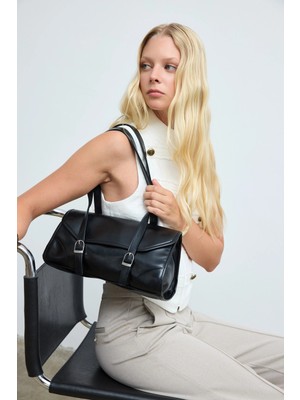 Shule Bags Lue Vintage Baget Çanta Siyah