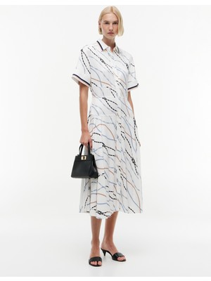 Tommy Hilfiger Vıs Twıll Rope Mıdı Ss Dress