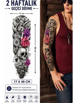 PRVT Geçici Melek ve Çiçek Dövme Tattoo