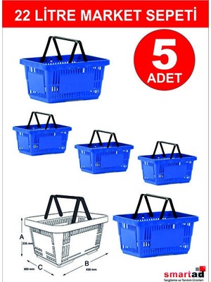 Lusenne Sepet: Geniş Kapasiteli Mavi Market Sepetleri, Saplı, Dayanıklı ve Pratik