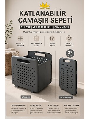 Lusenne Çamaşır Sepeti: Katlanabilir Çok Amaçlı Plastik Sepet, Yer Tasarruflu ve Çok Fonksiyonlu