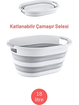 Lusenne Çamaşır Sepeti: Beyaz Katlanabilir - 18 Litre, Hafif ve Taşınabilir