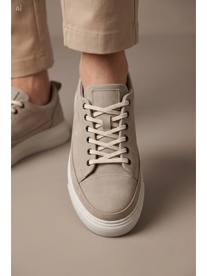 Whiteface Erkek Gri Hakiki Süet Deri Comfort Günlük Bağcıklı Sneaker Ayakkabı