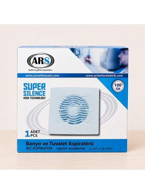 Ars 100MM Süper Sessiz Banyo ve Tuvalet Aspiratörü