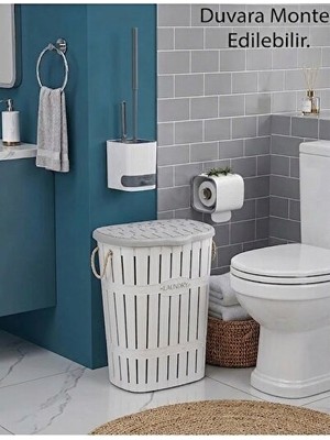 Lusenne Çamaşır Sepeti: 65 Lt Geniş Kirli , Wc ve Banyo Için Çok Fonksiyonlu Set