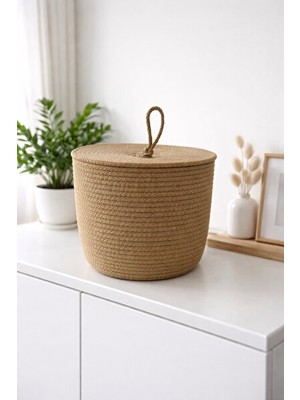 Lusenne Sepet: Dekoratif Kapaklı Çok Amaçlı Organizer - 20X20 cm