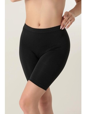 Doremi Seamless Normal Bel Kadın Kısa Tayt Siyah Renk Esnek Kumaşla Rahat Kullanım