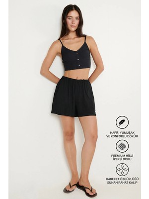 Altınyıldız Classics Yumuşak Dokulu Standart Fit Beli Lastikli Cepli Rahat Örme Esnek Şort
