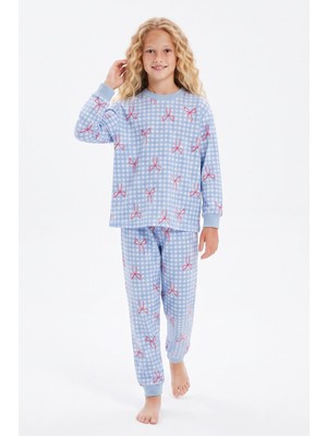 Modanino Kız Çocuk %100 Pamuk ve Baskılı Pijama Takımı 3-13 Yaş 12738IS