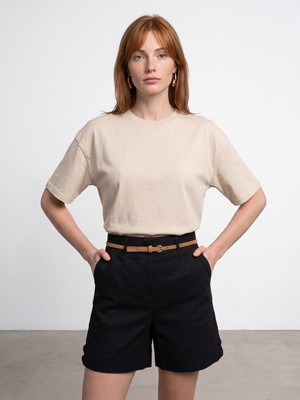 Dilvin 31017 %100 Pamuk Basic T-Shirt-Taş