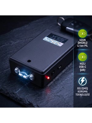 Bulut Elektronik20 El Feneri Taşınabilir Şarjlı Şok Kişisel Güvenlik (Elektro) Cihazı Şarjlı Koruma Aleti