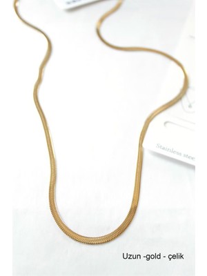 Mudanis Uzun  Italyan Çelik  KOLYE-60CM - Altın