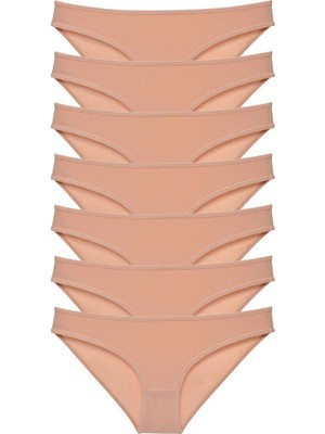 Royaleks 7 Adet Süper Eko Set Likralı Kadın Slip Külot Ten