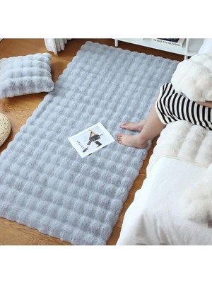 Saraz Halı Puffy Bubble Tavşan Tüyü Kaymaz Makinede Yıkanabilir Salon Koridor Mutfak Halı