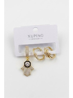 Mudanis 3'lü Xuping Küpe - Altın