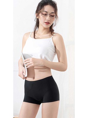 Royaleks Kadın Dikişsiz Görünmez Iz Yapmaz Mini Şort Boxer Siyah