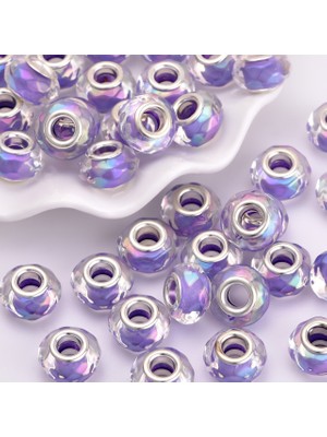 Asaf Accessory Asaf Mor Murano Charm - Gümüş Kaplamadır