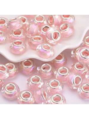 Asaf Accessory Asaf Pembe Murano Charm - Gümüş Kaplamadır