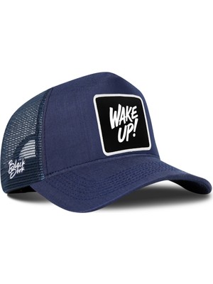 BlackBörk Wake Up Logolu Cordura Lacivert Trucker Şapka