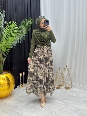 Moda Yağmur Gizem Etek Haki