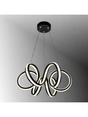 TT318-TRSKNL-SY Tt Aydınlatma Hekza Modeli Ters Kanal Mat Siyah LED Avize