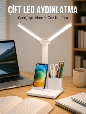Hace Bazaar 3’ü 1 Arada Çok Amaçlı Masa Lambası | Göz Yormayan Işık, Organizer Tasarım Yeni Nesil