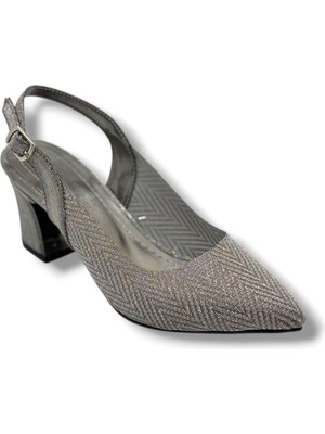 Desire Shoes Desire 354-26 Simli Mozaik Desenli Nikelajlı Kalın Topuk Kadın Ayakkabı