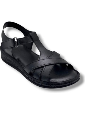 Cakgo Caprito SD011-26 Cilt Çapraz Bant Anatomik Dolgu Taban Kadın Sandalet