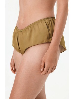 Penti Olive Green Saten Şifon Şort