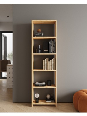 Classy 102ASYA 5 Raflı Tek Parça Kitaplık Safir Meşe