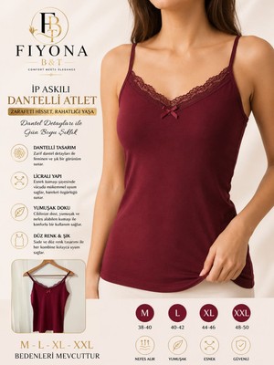 Jenika Fiyona Kadın Ip Askılı Dantelli Atlet