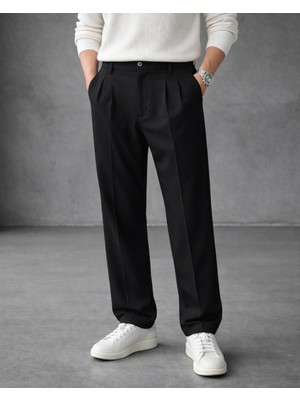 İnpool Baggy Kalıp, Yazlık-Baharlık, Esnek-Dökümlü, Pile Detaylı, Geniş Kumaş Pantolon ASP01