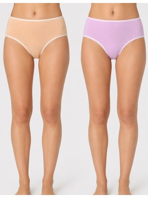 Organickid Ease Kadın Lila/pudra Slip Külot 2'li Set