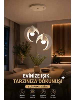 Morbella Spiral Tasarım Sarkıt Avize Ada Mutfak