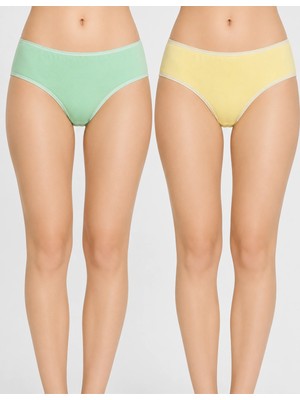 Organickid Ease Kadın Sarı/yeşil Slip Külot 2'li Set