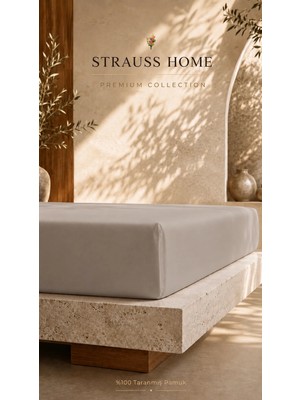 Strauss Ultra Lüks Lastikli Çarşaf 160 gr Kalın Yumuşak Pamuklu Yatak Çarşafı