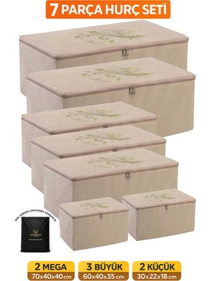 Umbellatum Hurç Organizer Seti 7 Parça | 2 Mega 3 Büyük 2 Küçük | Baza Altı & Dolap İçi Düzenleyici