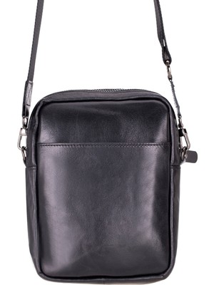 BloominBag Bloombag Obsidian Black Hakiki Deri Crossbody Çanta