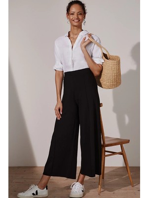 The White Company Çift Jarse Geniş Paça Crop Kadın Pantolon