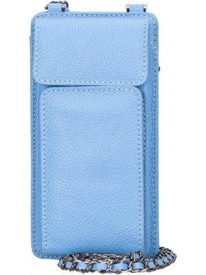 BloominBag City Muse Deri Beryl Teal Çapraz Askılı Telefon Cüzdan