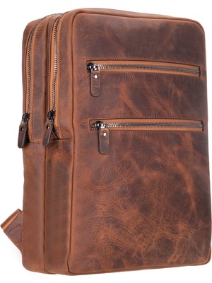 BloominBag Atelıer Heritage Saddle Hakiki Deri Laptop Sırt Çantası – 16” Uyumlu