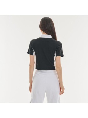 Touz Speed Baskılı Fermuarlı Crop Top