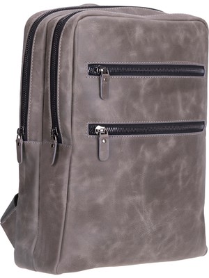 BloominBag Atelıer Ash Gray Hakiki Deri Laptop Sırt Çantası – 16” Uyumlu