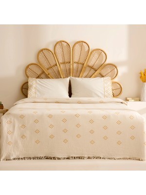 Karaca Home Nobile Brodeli Muslin Çift Kişilik Pike Takımı Sarı