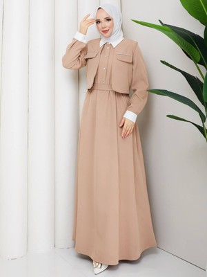 Rd Misstanbul Collection Gömlek Yaka Cep Taş Detaylı Elbise
