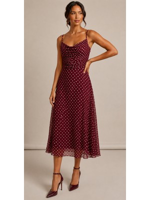 Blouse Çokrenkli Ince Askılı Vücuda Oturan Tül Elbise