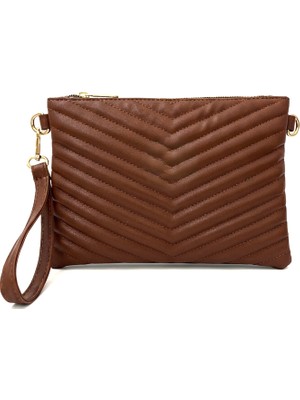 Sanmorris Kadın Suni Deri Taba Renkli Ayarlanabilir Çapraz Ve El Askılı Portföy, Clutch Çanta