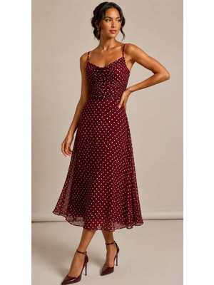 Blouse Çokrenkli Ince Askılı Vücuda Oturan Tül Elbise